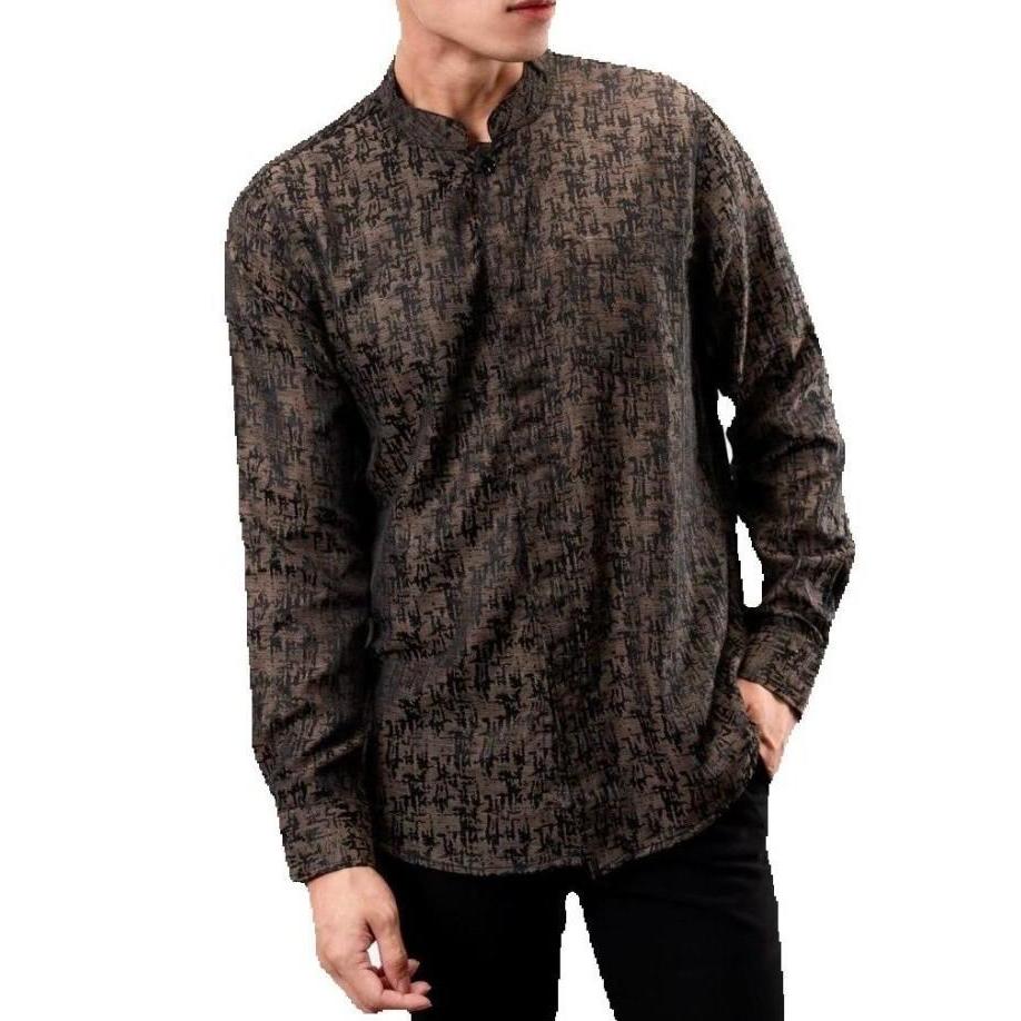 KEMEJA KOKO SLIM FIT MOTIF / BAJU KOKO PRIA SLIMFIT / CK 04 COLIN DION