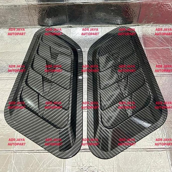 Air Scoop Air Flow Intake Turbo Side Bonnet Carbon Mobil Universal Avanza Xenia Fortuner Calya Sigra