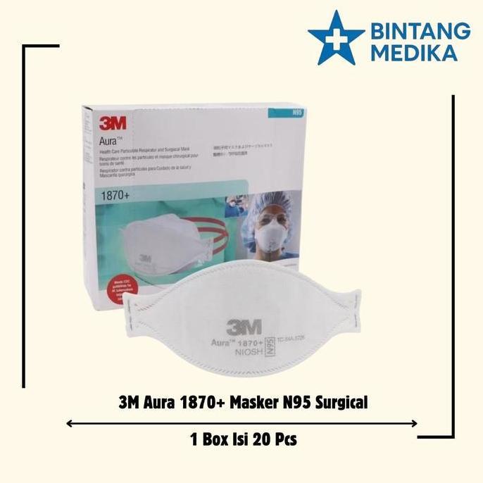 3M Aura 1870+ Masker N95 Surgical Mask isi 20 BS