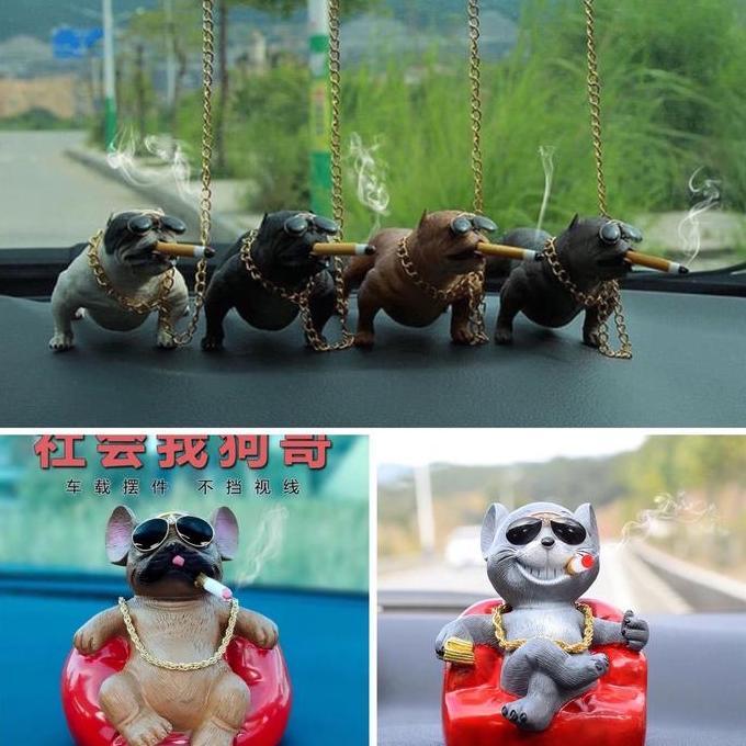 MINIATUR PITBULL PAJANGAN DASHBOARD MOBIL DOGGY SMOKING PITBULL PAJANGAN PITBULL PAJANGAN ANJING PIT