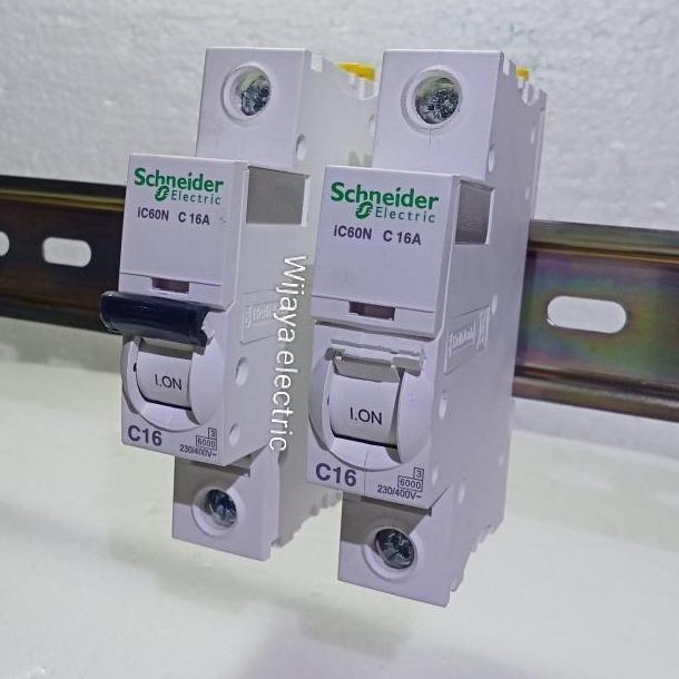 Mcb 1P 16A Ic60N Schneider / Mcb 16A 1P C16 Schneider Original / Mcb 1Phase 16Ampere Original Schnei