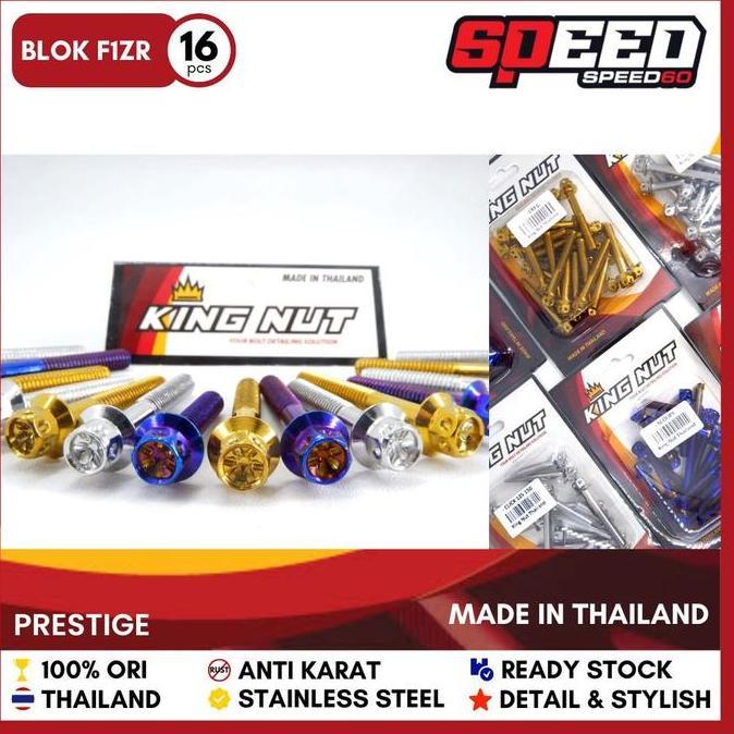 Probolt Baut Blok Mesin Yamaha F1ZR FIZR Original King Nut Thailand Blok Kanan Kiri terlaris
