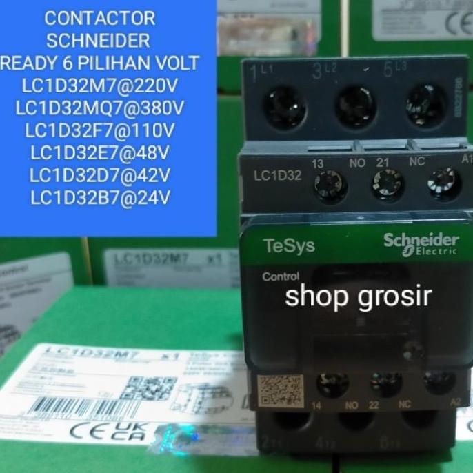Kontaktor Lc1D32M7 220V 32A Lc1D32 M7 3P Schneider Lc1D 32M7 Hemat