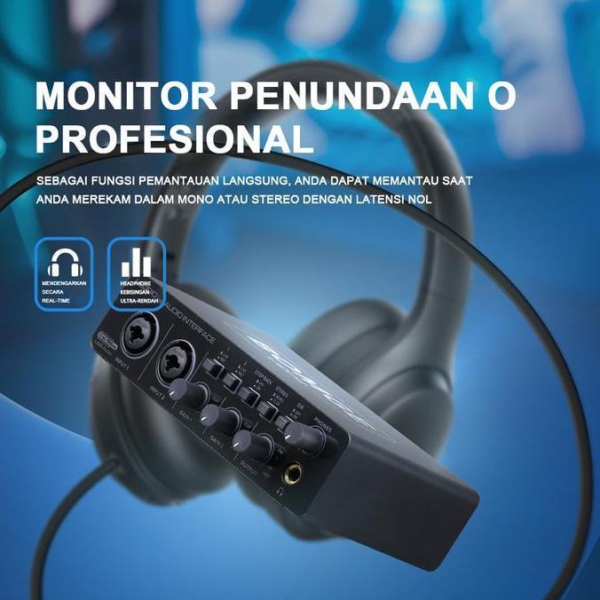 Bagushandika8 - Bomge U202 Audio Interface Soundcard Usb Dengan Mikrofon Preamplifier Port Xlr/Tsr/T