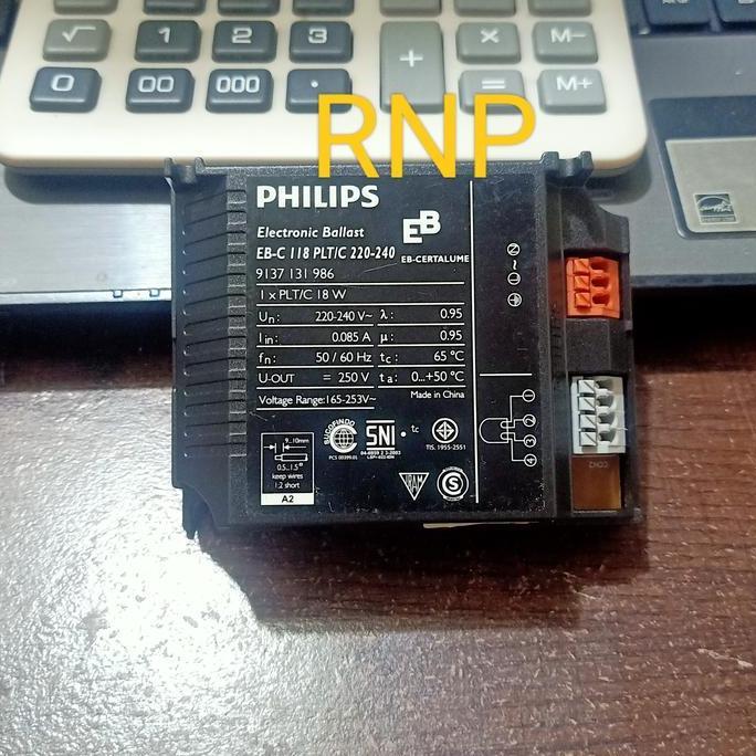 BALLAST ELECTRONIC PHILIPS EB-C 1X18WATT UNTUK PLC 4PIN BEST SELLER