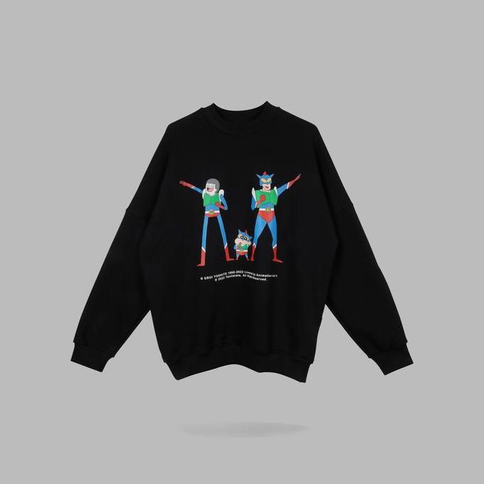 Sale Hsco - Oversized Crewneck Shinchan X Tahilalats Three Hero