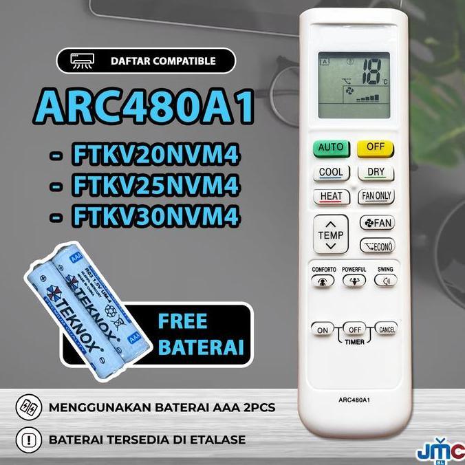 Remote Remot AC ARC480A1 FTKV20NVM4 FTKV25NVM4 FTKV30NVM4