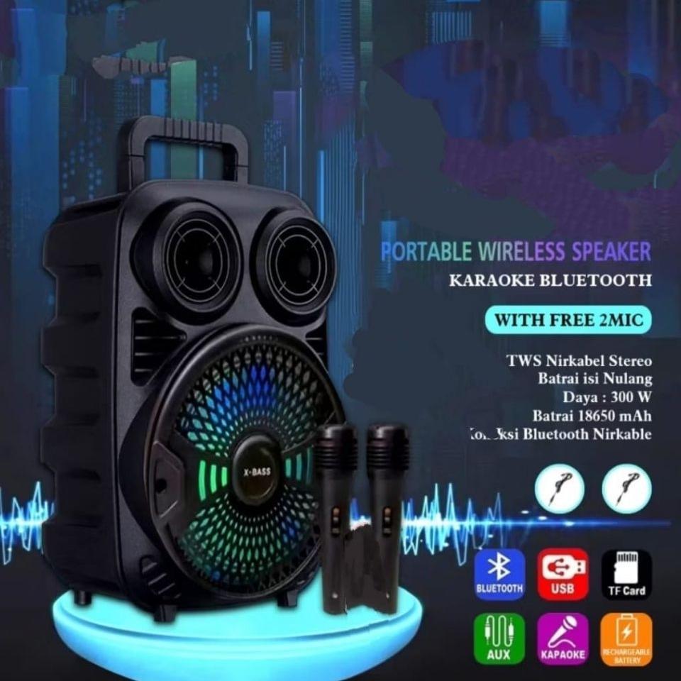 Speaker Bluetooth 3381Baru Plus Mic 2 Karaoke Speaker Sqrs885