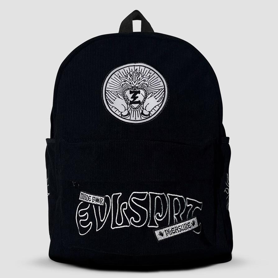 Evilspirit Tas Backpack Chiesa Black Corduroy