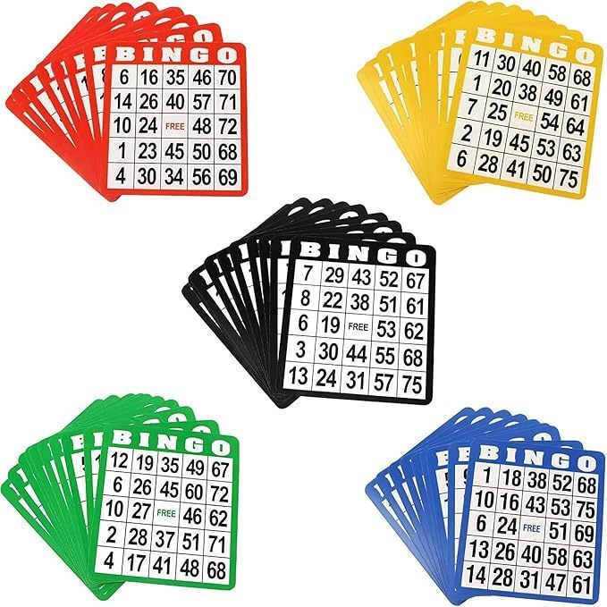 100Pcs/Set  Kartu Bingo Lengkap Besar Bingo Card 5 Warna Bingo Set