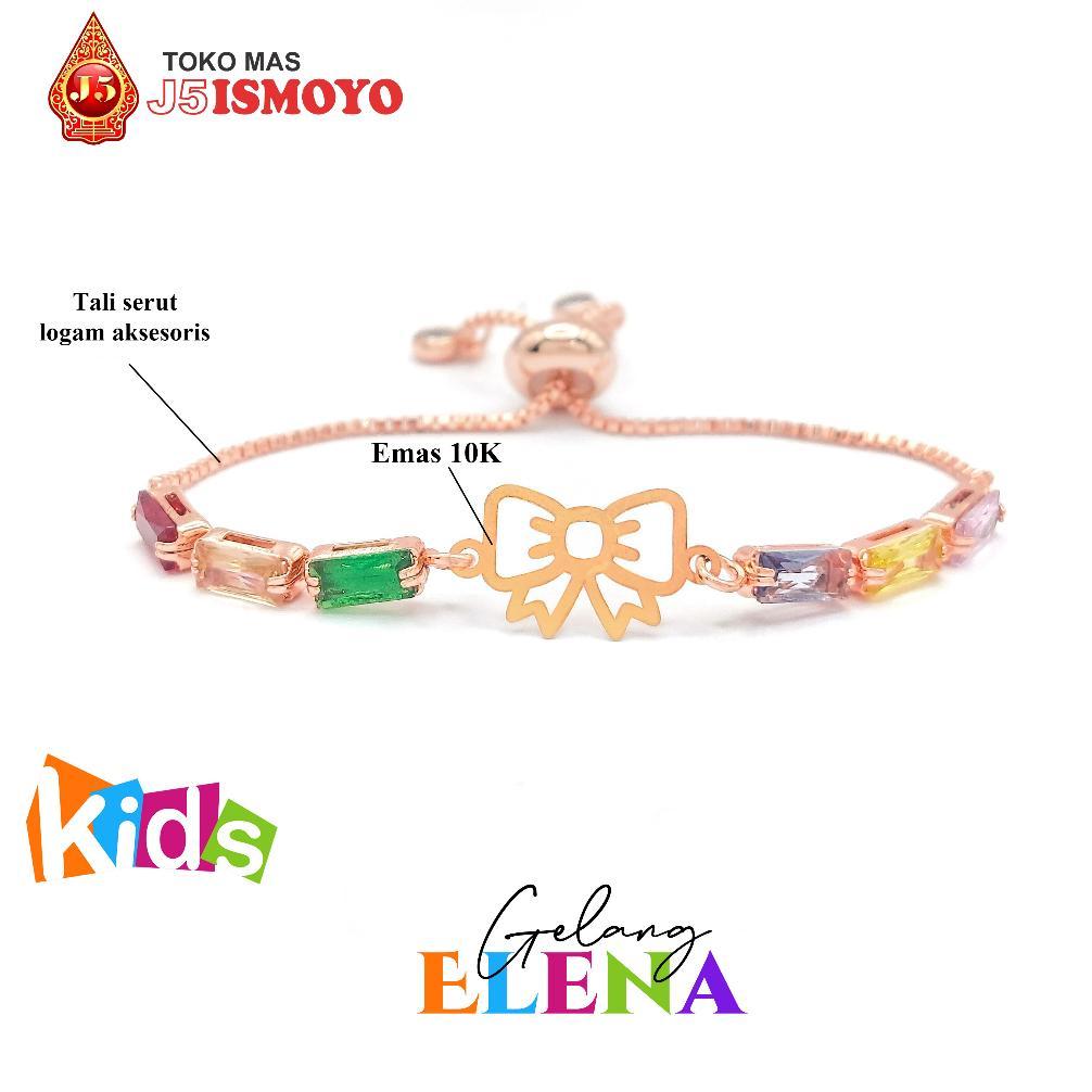 Gelang Anak Tali Serut Kombinasi Emas Mas 10K Asli Elena J5 Ismoyo