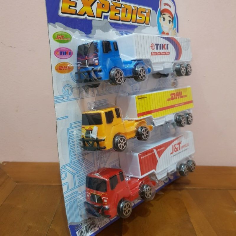 Mainan Mobil Truk Expedisi Tiki J&T Dhl - Mainan Mobil Truk Cargo