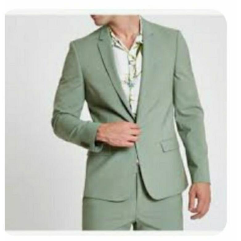 Diskon Setelan Jas Pria Warna Hijau Sage // Jas Wedding Pria Formal // Setelan Jas Blazer Pria / Bla