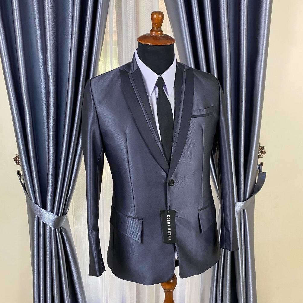 Diskon Jas Pria - Setelan Jas  Warna Mocca Rose Gold Abu Grey Moca - Jas Pengantin Bahan Wool Mengki