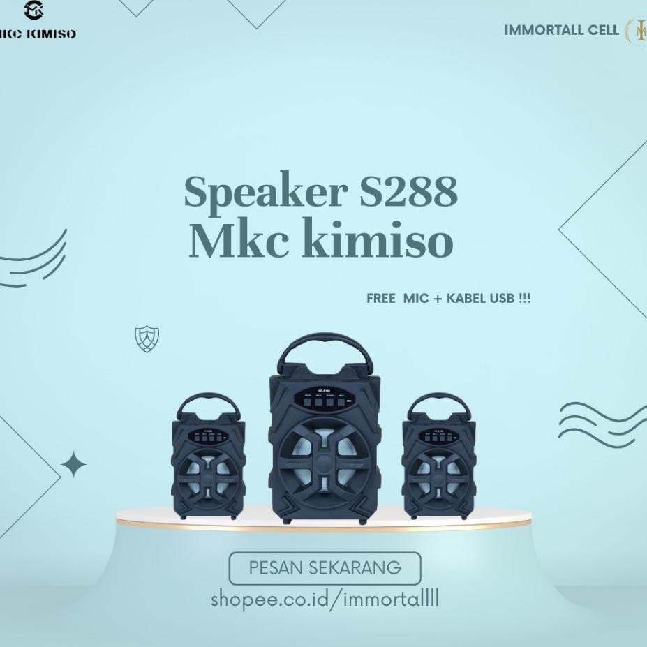 Speaker Bluetooth S288 + Mic / S288 (Tanpa Mic) Karaoke Speaker Portable, Immortall Cell