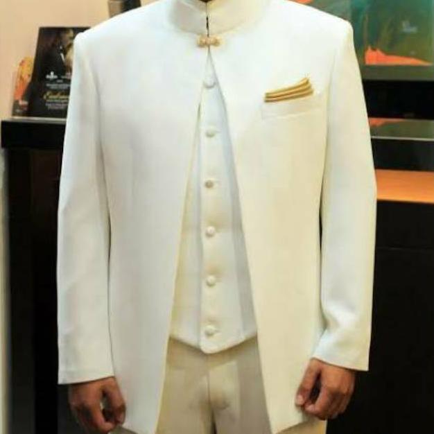 Diskon Jas Akad Nikah Putih Simple Elegan Bukan Beskap Set Celana