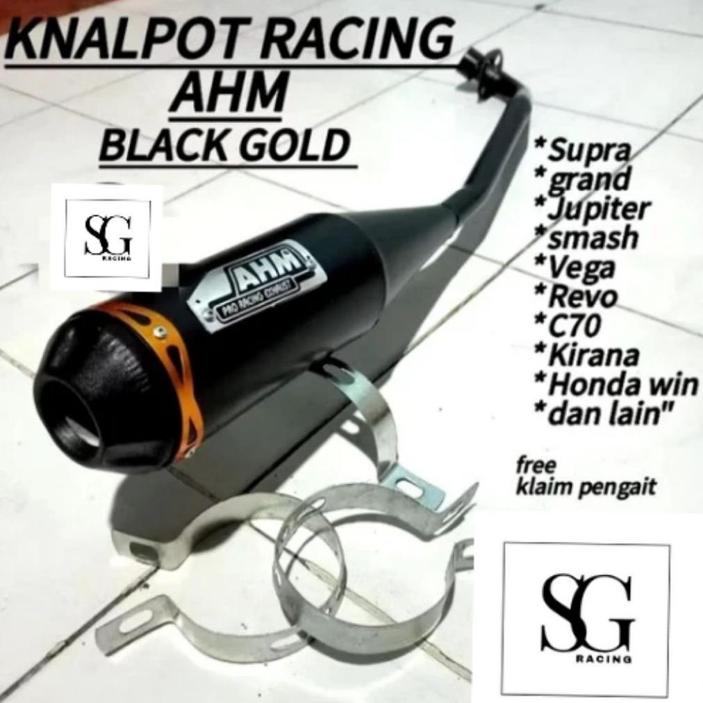 VELZASHOP KNALPOT RACING AHM HITAM, SUPRA, VEGA, SHOGUN, SMASH, KARISMA, JUPITER, REVO, ASTREA GRAND