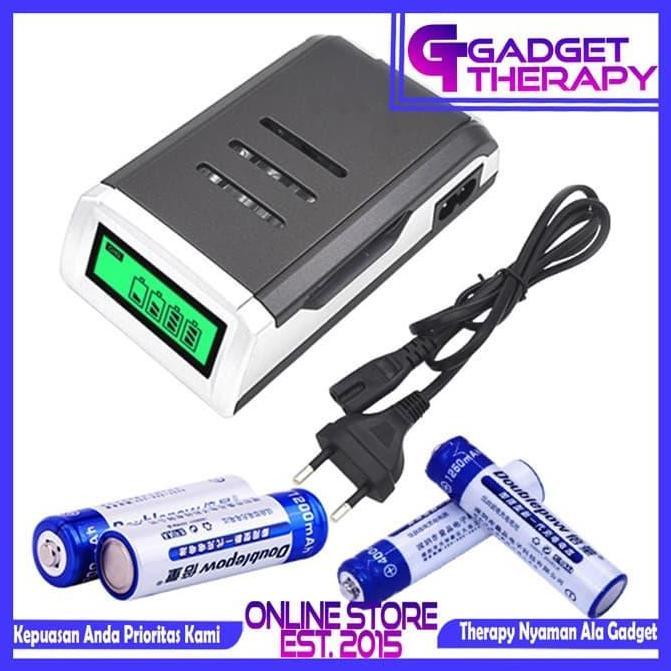 Termurah Taffware Fast Charger Casan + 4 Baterai Aa Aaa Rechargeable Doublepow