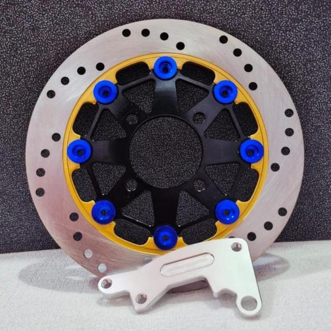 Piringan Cakram Depan Floating Disk Brake 220Mm Plus Breket Pnp Mio/ Beat/ Vario/ Scoopy/ Fino/ Mio 
