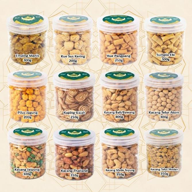 Aneka Kue Kering Lebaran Dan Kacang Toples Sna Kriuk Makanan Ringan Camilan Wax Bottle Kacang Bawang