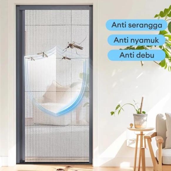 REAIM Tirai Lipat Pintu Anti Nyamuk Tebal PVC Rumah Penyekat Ruangan Tirai Pintu Geser