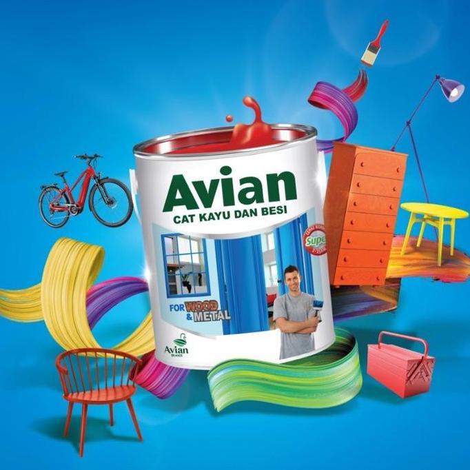 Selikobrter - Cat Minyak AVIAN 1/2 KG Kayu dan Besi - Cat Avian Sintetis 450 ML Gloss Mengkilap - Ca
