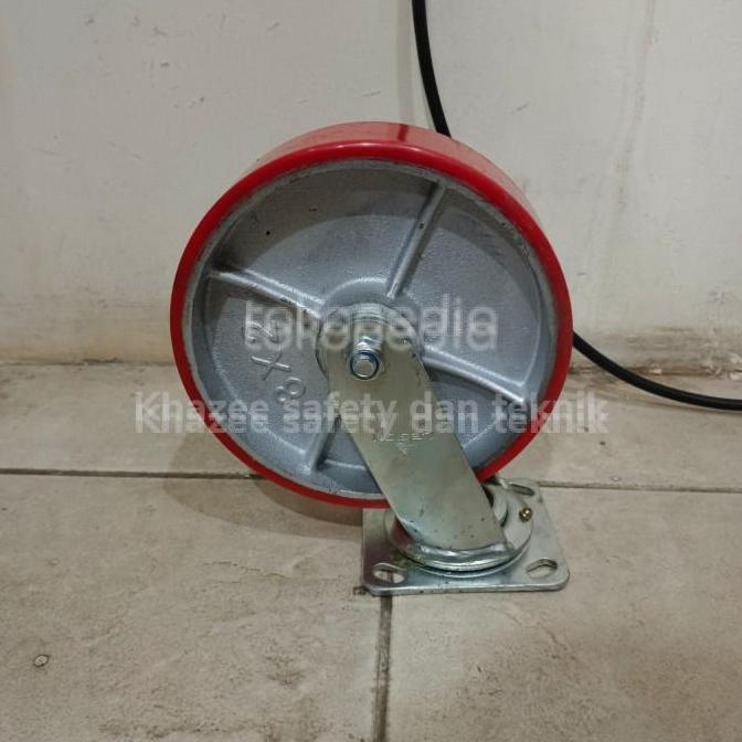 RODA PU HEAVY DUTY 8 INCH / RODA TROLI 8 INCH PU HIDUP TERBARU