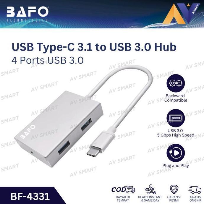 Murah Bafo Usb Type C 3.1 To 4 Port Usb 3.0 Hub Adapter Bf-4331 Bf4331