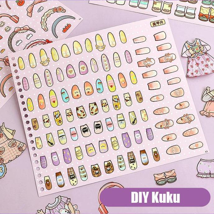 TLD Mainan DIY Book Dress up Girl Lemari Pakaian Mainan stiker orang orangan [terbaik]