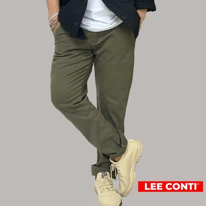 Lee Conti Celana Panjang Pria Chinos Basic