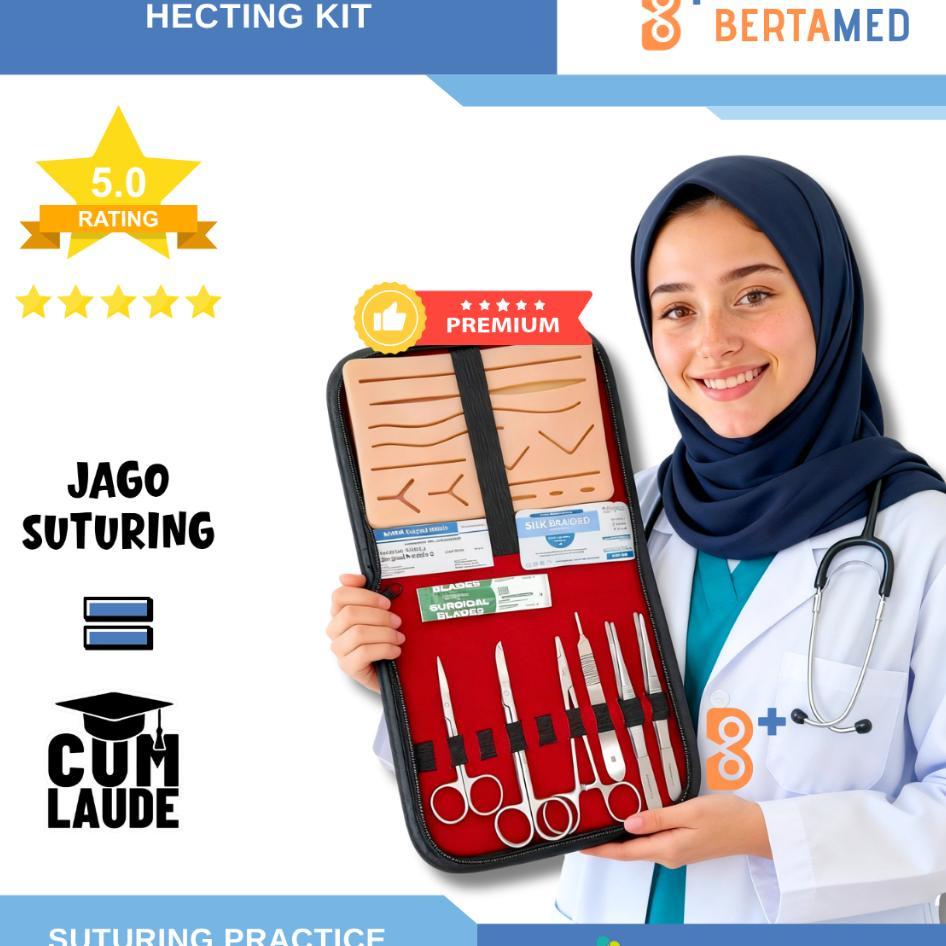 Hecting Kit / Hecting Set Kit Minor Kit Suturing Kit Hecting Pad Alat Praktikum Jahit Bedah