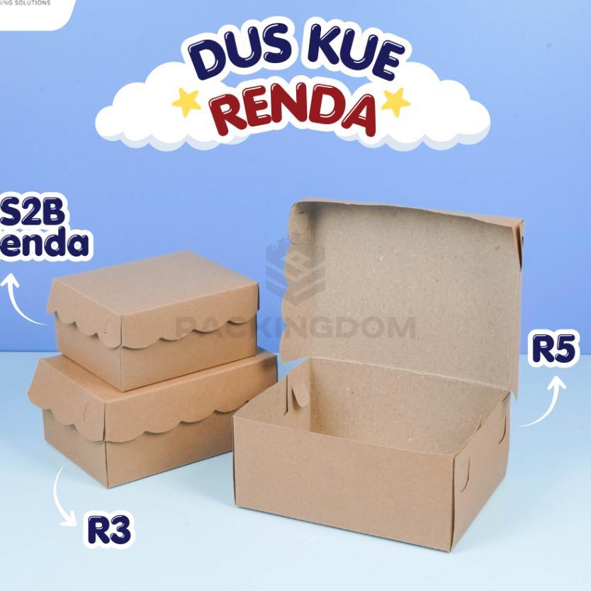 ( Grosir 100Pcs ) Grosir Kotak Dus Kue R3 R5 Renda Coklat Non-Laminasi / Kardus Snack Kue / Box Haja