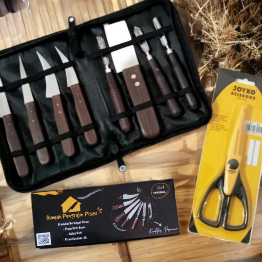 Pisau Ukir Buah Premium Class A | Pisau Garnish | Pisau Carving | 1 Set Lengkap