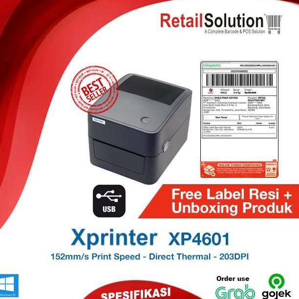 Juilooshophs - Printer Label Thermal USB Xprinter - XP4601 / XP-D4601 / XP-4601