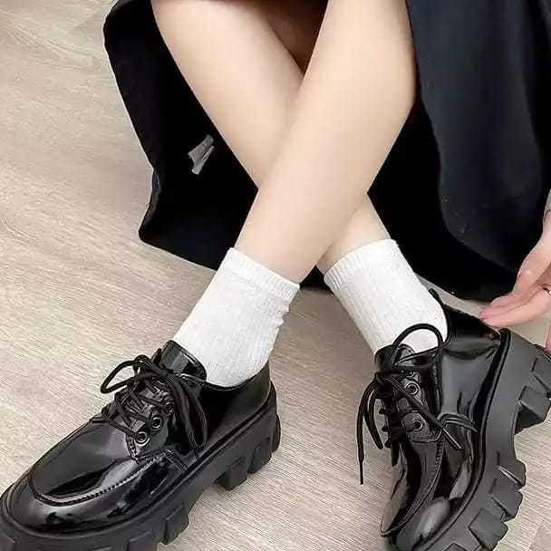 Vazka22 Store Sepatu Wanita Docmart Korean Oxford Boots Hak Platform Loafers Premium Quality