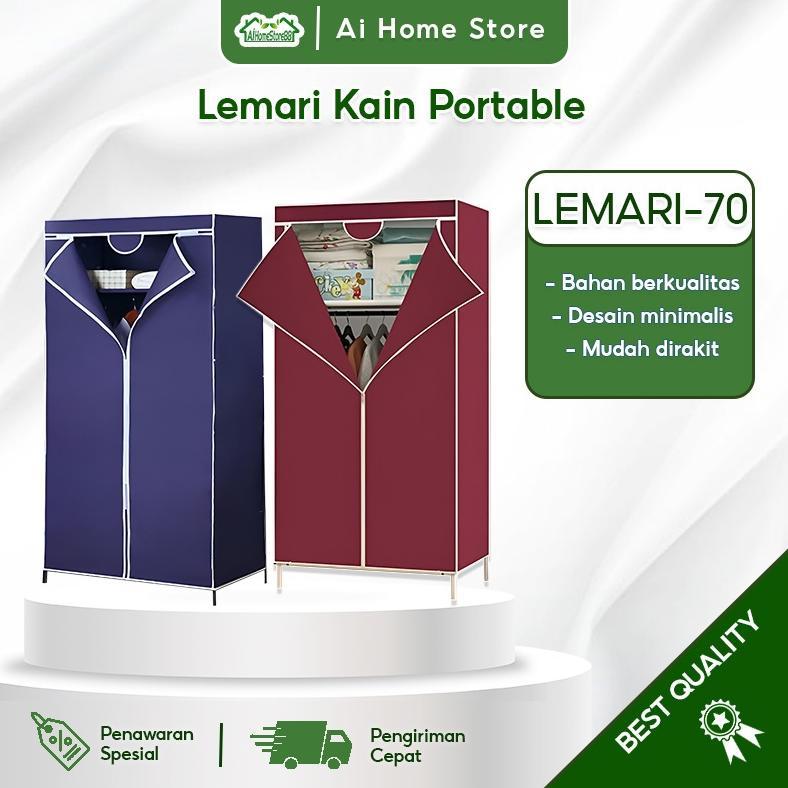 Lemari Portable Lemari Serbaguna Lemari Kain Resleting Lemari Pakaian Minimalis