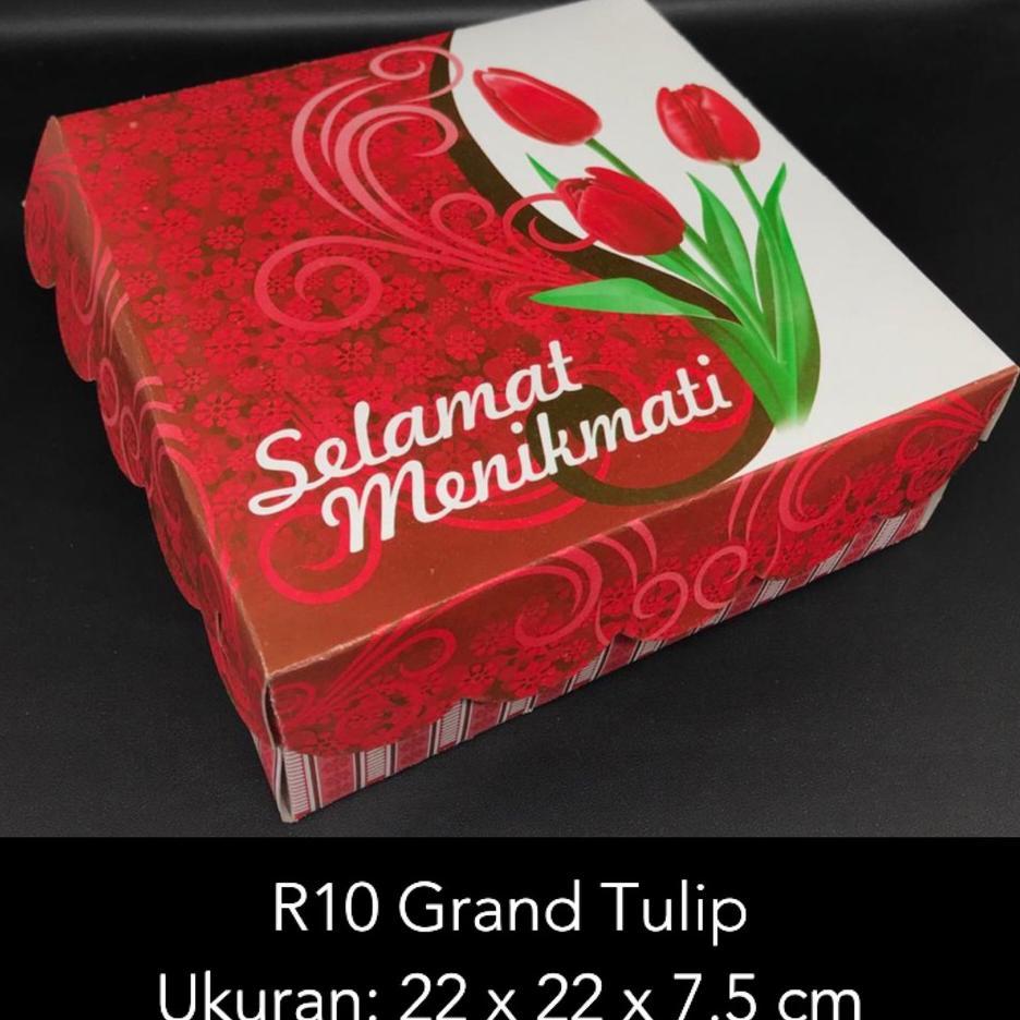 Dus Kue R10 Grand Tulip 22 X 22 X 7.5 / Dus Kue / Dus Roti / Dus Snack / Dus Putih /Dus Snack Ultah