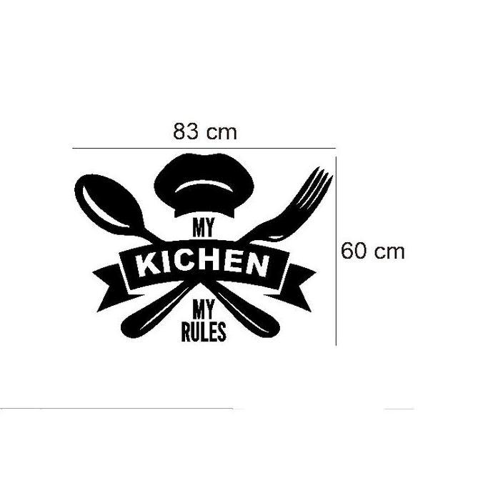 Wallstiker My Kitchen My Rules Hiasan Dinding Kaca Cafe Resto Dapur