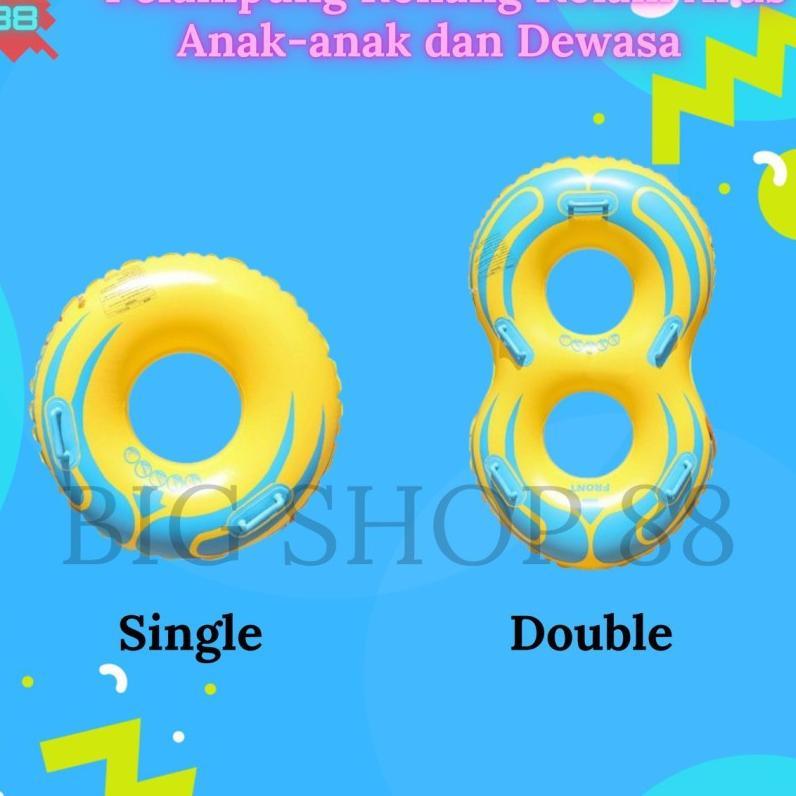 Pelampung Ban Renang Kuning Single Double Dewasa Anak Anak Kolam Arus Kolam Renang Swim Ring