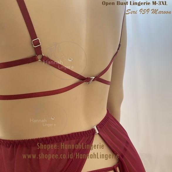 Awet M-3Xl Lingerie Bigsize Original Hannah Lingerie Big Size Merah Hitam Hot M L Xl Xxl Xxxl Jumbo 