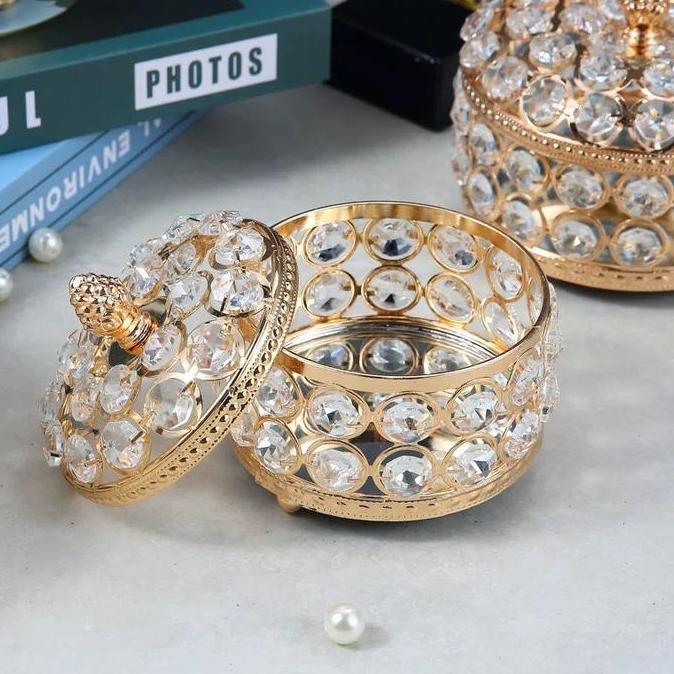 CARACAV Kotak Karun Kristal Vintage Baru Kotak Perhiasan