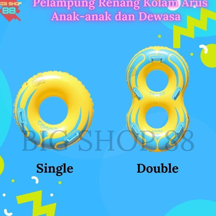 Ban Pelampung Renang Anak Dewasa Jumbo Single Double Swim Ring Donut Bulat Kuning Kolam Arus Waterbo