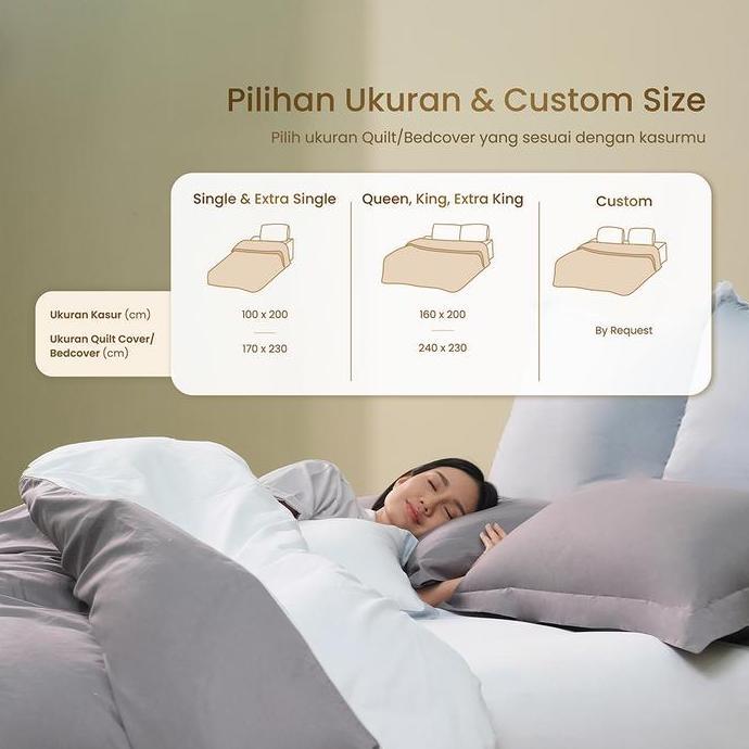 Mojokoe Sprei Bedcover Organic Lyocell Solid Tencel 80S Bedding