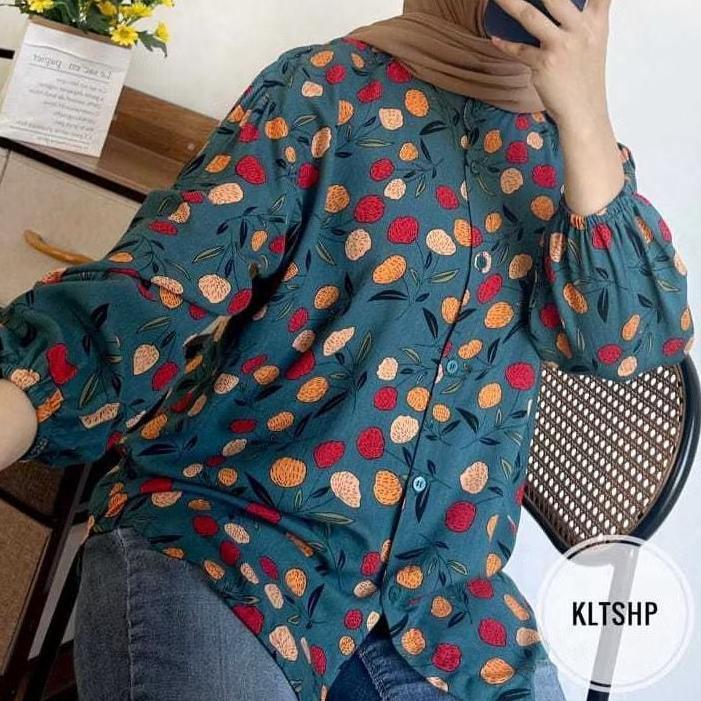 CUCI GUDANG Blouse Rayon Polos Halus - Nyaman untuk Harian Kemeja Rayon Oversized - Ringan, Adem, & 