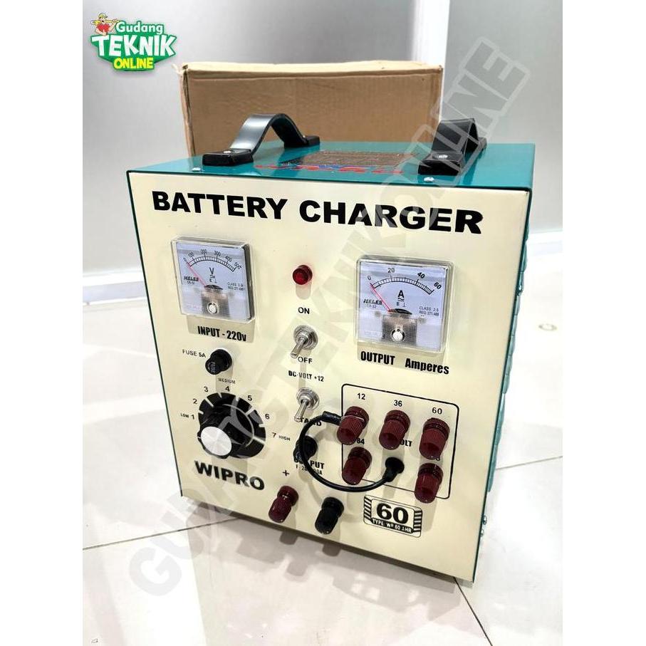 AKARA Charger Aki Motor Mobil WIPRO WP-60AHR WP-60AHS 60A Reguler Rotary / Ces Cas Aki Baterai Batte