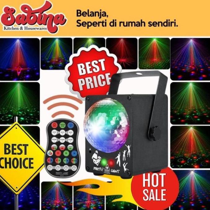 GARAVAR Lampu Proyektor Laser LED Disco DJ Club Light RGB 60 Patterns Remote