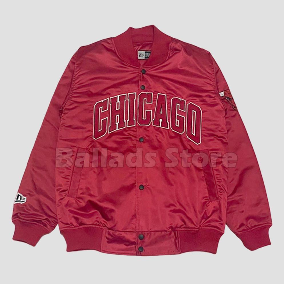 Premium Jaket Varsity Bomber Basketball Chicago Bulls Team Nba Full Bordir Original