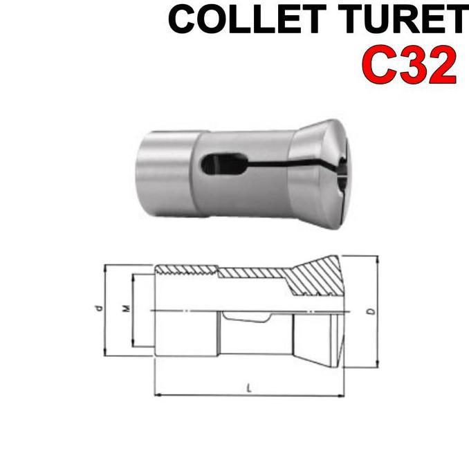 SAVAN Collet Turet C32 Collet Turret C32 Collet C32 Collet Chuck Mesin Turet