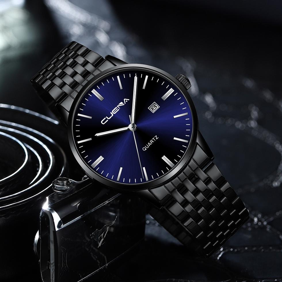 Exclusive Cuena Jam Tangan Pria Analog Gelang Baja Tahan Karatkuarsa Tahan Airkalender Otomatistanga