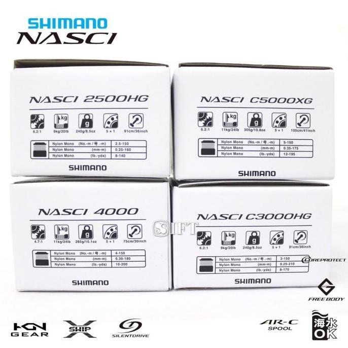 [2021] Reel Shimano Nasci Fc 500 1000 2500 3000 4000 5000 Spinning